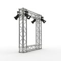 Metal Stage Lighting Truss Structure with Spotlights on a White Background image photo Royalty Free Stock Photo