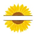 Detailed Sunflower Monogram Vector