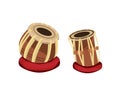 Detailed Tabla India`s Musical Instrument Illustration