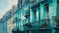 Detailed Teal Colours: France Painting In Taylor Swift Impressionist Style