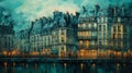 Detailed Teal Colours: A Taylor Swift Impressionist Style Painting Of France