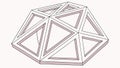 Detailed technical drawing of a geometric framework or transparent geodesic dome. vector design Generative AI Royalty Free Stock Photo