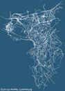 Blue street roads map of Esch-sur-Alzette, Luxembourg