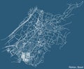 Street roads map of the Riehen District of Kanton Basel, Switzerland