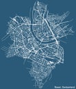 Blue street roads map of Basel, Switzerland Royalty Free Stock Photo