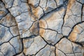 Detailed texture of cracked and weathered stone surface showing natural erosion patterns and earth tones. Generative AI Royalty Free Stock Photo