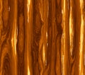A detailed texture showing shiny brown wood with vertical grain and light reflections on the surface Royalty Free Stock Photo