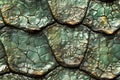 Detailed Textured Surface of Natural Greenish Grey Dragon Skin Pattern for Background Use