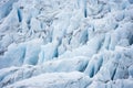 detailed textures of the ice on a crevassed glacier