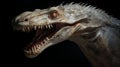 Detailed Tyrannosaurus Model In Sacha Goldberger Style: Close-up, Dark White Dragon Art