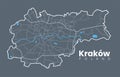 Detailed urban map of Krakow (Cracovia), Poland Royalty Free Stock Photo