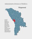Vector map Moldova - Nisporeni District Royalty Free Stock Photo
