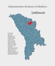 Vector map Moldova - Soldanesti District Royalty Free Stock Photo