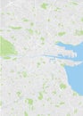 Detailed vector color map of Dublin Royalty Free Stock Photo