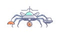 Futuristic Robotic Spider: Advanced Mechanics and AI Tech, vector design Generative AI Royalty Free Stock Photo