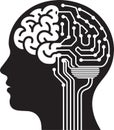 Ai Human Brain Vector Illustration Featuring Head And Circuit Design Royalty Free Stock Photo