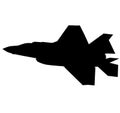 Detailed vector illustration of an Air Force stealth F-35 Lightning II fighter jet. Isolated realistic silhouette F 35 jet fighter