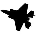 Detailed vector illustration of an Air Force stealth F-35 Lightning II fighter jet. Isolated realistic silhouette F 35 jet fighter