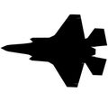 Detailed vector illustration of an Air Force stealth F-35 Lightning II fighter jet. Isolated realistic silhouette F 35 jet fighter