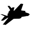 Detailed vector illustration of an Air Force stealth F-35 Lightning II fighter jet. Isolated realistic silhouette F 35 jet fighter