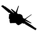 Detailed vector illustration of an Air Force stealth F-35 Lightning II fighter jet. Isolated realistic silhouette F 35 jet fighter