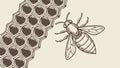 Bee on Honeycomb Pattern Detailed Natural Insect Vector, vector design Generative AI Royalty Free Stock Photo
