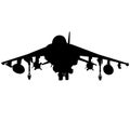 Detailed vector illustration of an British military Royal Air Force, navy aircraft the Harrier jump jet from McDonnell Douglas AV8