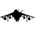 Detailed vector illustration of an British military Royal Air Force, navy aircraft the Harrier jump jet from McDonnell Douglas AV8