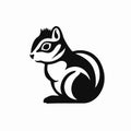 Striking stylized chipmunk illustration in contrasting monochrome, side view silhouette Royalty Free Stock Photo
