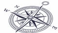 Classic compass rose design, nautical navigation symbol, vector design Generative AI