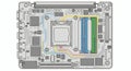 Detailed Vector Illustration of Computer Motherboard Layout CPU Socket RAM Slots and Circuit Board Components for Technology Compu Royalty Free Stock Photo
