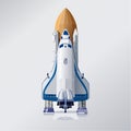 Space Shuttle Launch Vehicle Vector Illustration Royalty Free Stock Photo