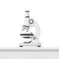 Detailed Vector Illustration of a Scientific Microscope on a Table Royalty Free Stock Photo