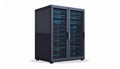 A detailed vector illustration showcases a formidable dual column enterprise grade server rack cabinet completely filled with Royalty Free Stock Photo