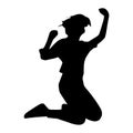 she is fun for the jump silhouette vector Pro Vector Royalty Free Stock Photo