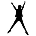 the girl jump be happy silhouette vector Pro Vector Royalty Free Stock Photo