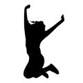 Girl Jump silhouette Vector Pro Vector Royalty Free Stock Photo