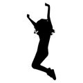 be happy the girl jump silhouette vector Pro Vector Royalty Free Stock Photo