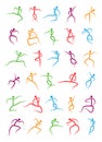 Dancing people in contours. Royalty Free Stock Photo