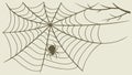 Spider web with spider, delicate nature and intricate design, vector design Generative AI Royalty Free Stock Photo