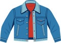 A detailed vector illustration of a stylish denim jacket featuring precise stitching, pockets, and classic design, ideal Royalty Free Stock Photo
