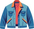 A detailed vector illustration of a stylish denim jacket featuring precise stitching, pockets, and classic design, ideal Royalty Free Stock Photo