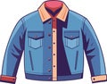 A detailed vector illustration of a stylish denim jacket featuring precise stitching, pockets, and classic design, ideal Royalty Free Stock Photo