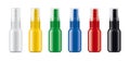 Colored Spray bottles set. Non-transparent version. Royalty Free Stock Photo