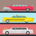 Detailed vector luxury limousine long car transportation detailed auto business transport design speed pickup graphic