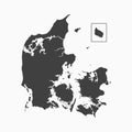 Vector map Denmark, template Europe outline country Royalty Free Stock Photo