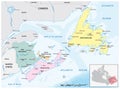 Detailed vector map of the four Canadian maritime provinces