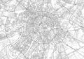 Detailed vector map of Moscow, Russia Royalty Free Stock Photo