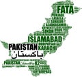 Detailed Vector Map of Pakistan with Provinces and Cities Name Royalty Free Stock Photo