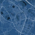 Detailed vector map poster of Suwon city, linear print map. Skyline urban panorama